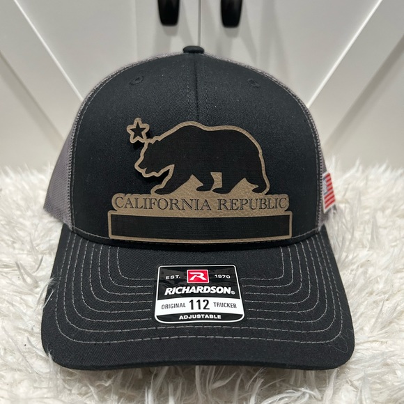 Laser engraved California Republic Richardson 112 trucker hat - Picture 2 of 2